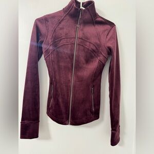 Lululemon Athletica Red Bomber Jacket with Velvet Texture